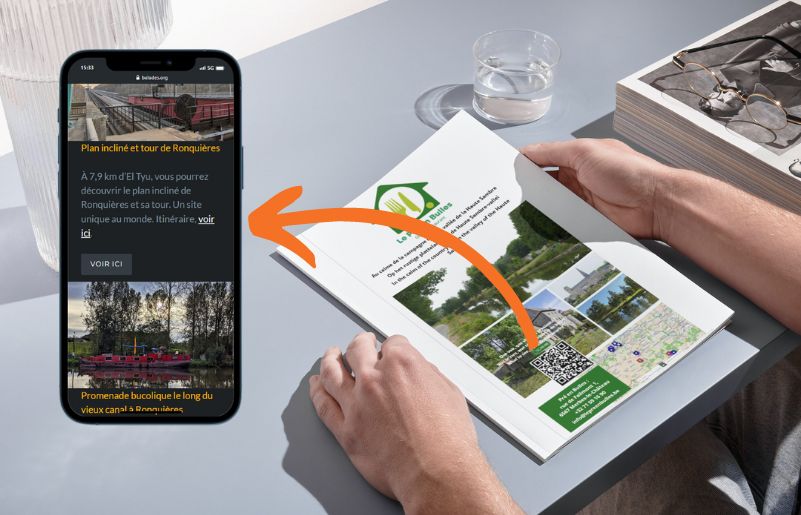 MMBeWeb QR code flyer vers fiche touristique en ligne
